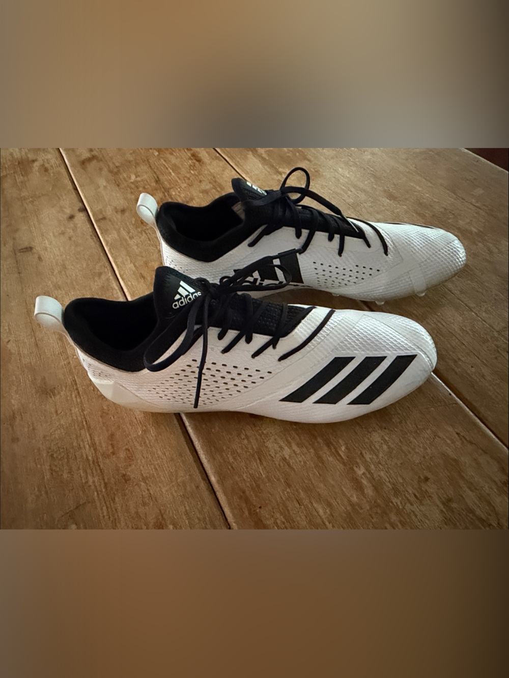 adidas White and Black soccer cleats